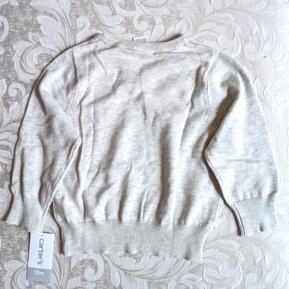 NWT Carter's Boys Knit Baby Reindeer Sweater V-Neck Pullover Card… - Picture 6 of 6